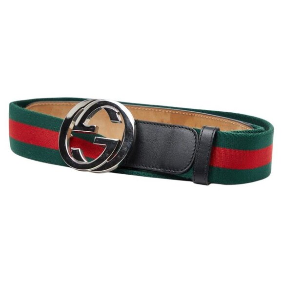 Gucci Belt 34 Multicolor Black Canvas Leather main image 6
